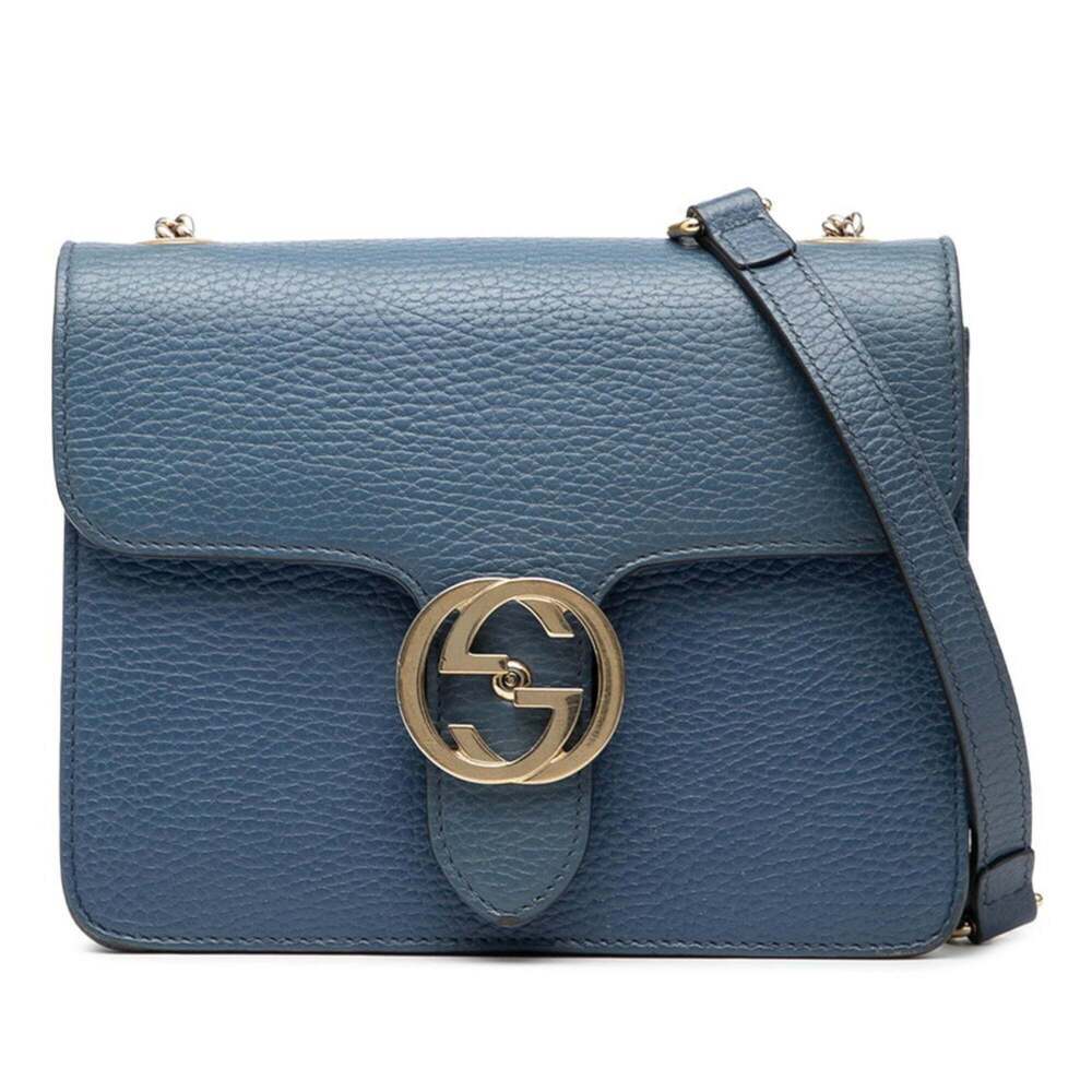 GUCCI Blue Leather Shoulder Bag